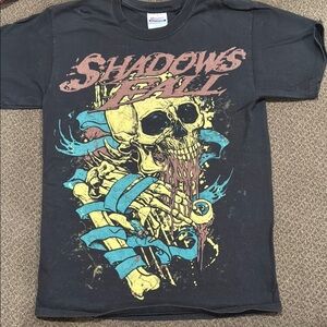 Hanes Heavyweight Men’s Shadows Fall Graphic skull T-Shirt size S cotton
